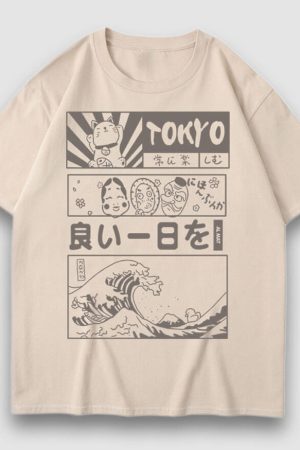 Style Core Aesthetics, New Style Trends Tokyo Style Cartoon Print Tee