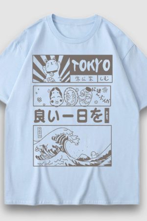 Style Core Aesthetics, New Style Trends Tokyo Style Cartoon Print Tee