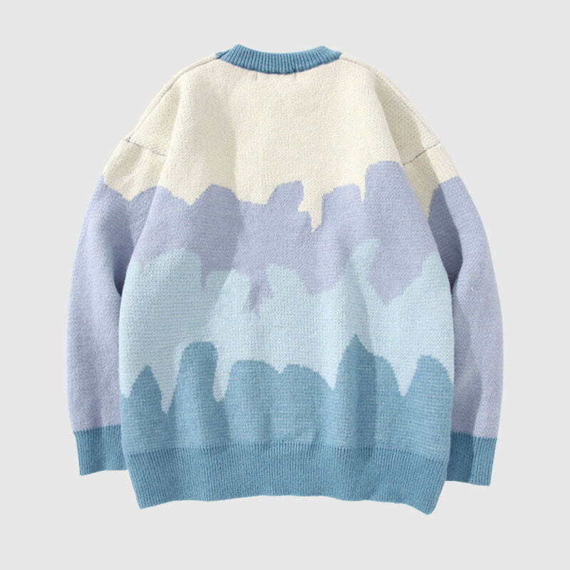 Style Core Aesthetics, New Style Trends Tree Pattern Color-blocked Pullover Style Core Aesthetics, New Style Trends Tree Pattern Color-blocked Pullover
