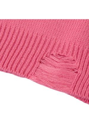 Style Core Aesthetics, New Style Trends Trendy Heart-Embossed Loose Knit Sweater