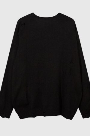 Style Core Aesthetics, New Style Trends Trendy Heart-Embossed Loose Knit Sweater