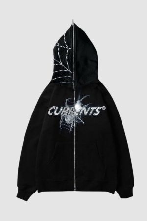 Style Core Aesthetics, New Style Trends Trendy Hip-Hop Metal-Zip Hoodie
