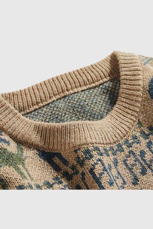 Style Core Aesthetics, New Style Trends Tribal Pattern Knit Sweater
