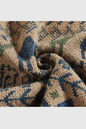 Style Core Aesthetics, New Style Trends Tribal Pattern Knit Sweater