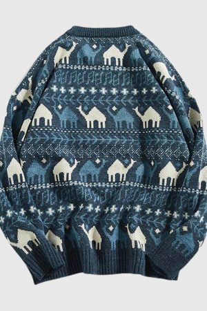 Style Core Aesthetics, New Style Trends Tribal Pattern Knit Sweater