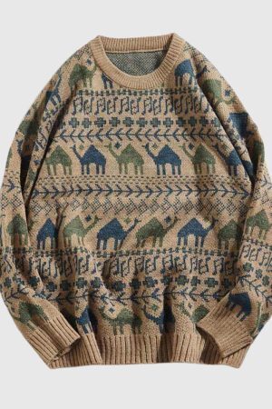 Style Core Aesthetics, New Style Trends Tribal Pattern Pullover