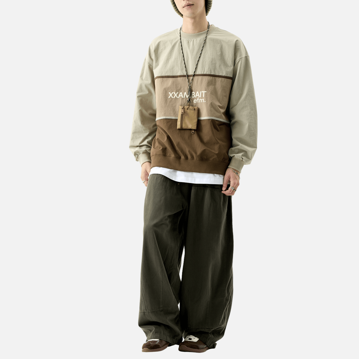 Style Core Aesthetics, New Style Trends Tricolor Stripe Patchwork Sweatshirt Style Core Aesthetics, New Style Trends Tricolor Stripe Patchwork Sweatshirt