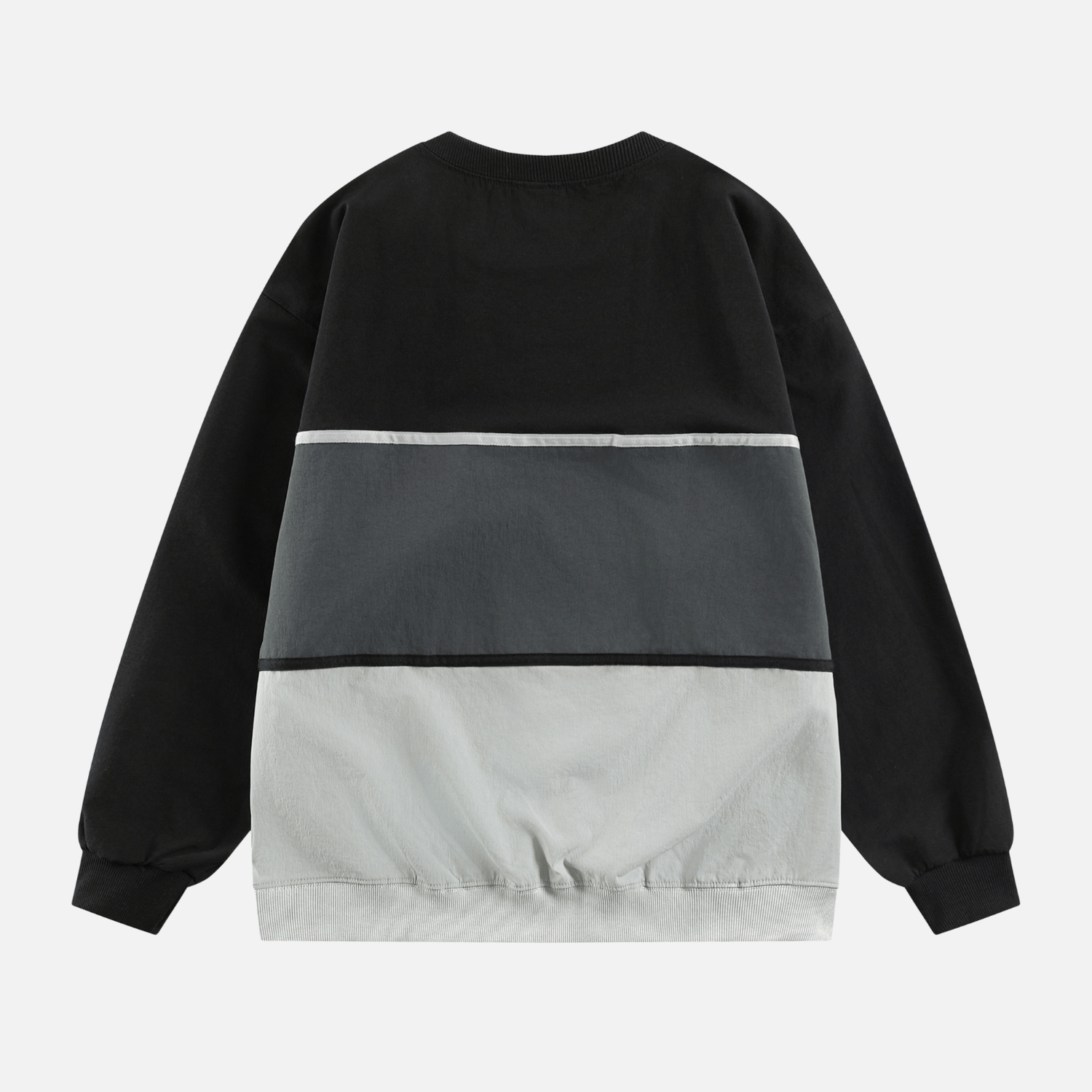 Style Core Aesthetics, New Style Trends Tricolor Stripe Patchwork Sweatshirt Style Core Aesthetics, New Style Trends Tricolor Stripe Patchwork Sweatshirt