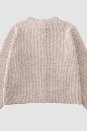 Style Core Aesthetics, New Style Trends Tulip Embroidery Cardigan Sweater