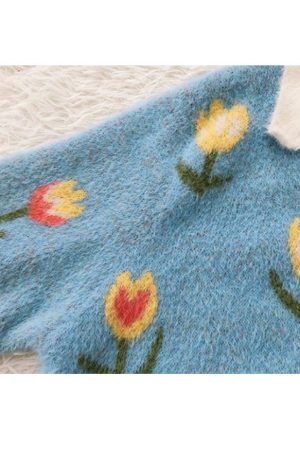 Style Core Aesthetics, New Style Trends Tulip Pattern Button Down Cardigan Sweater