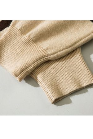 Style Core Aesthetics, New Style Trends Turndown Collar Letter Print Cropped Sweater