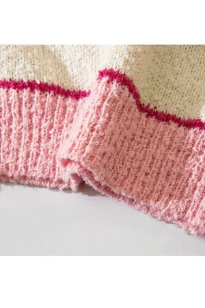 Style Core Aesthetics, New Style Trends Turndown Collar Stripe Cropped Sweater