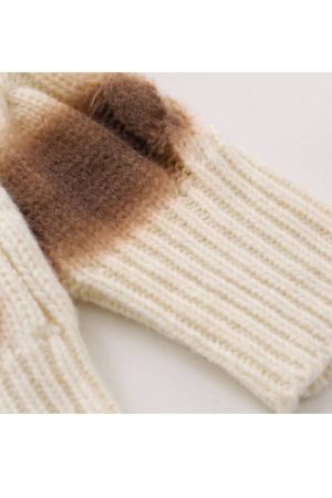 Style Core Aesthetics, New Style Trends Turtleneck Tie-Dye Print Cable Knit Sweater