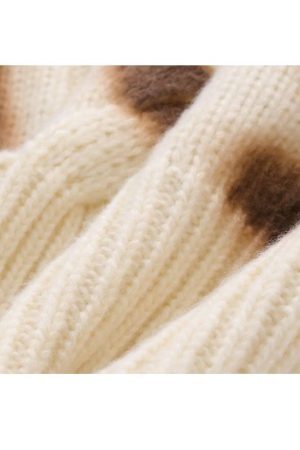 Style Core Aesthetics, New Style Trends Turtleneck Tie-Dye Print Cable Knit Sweater