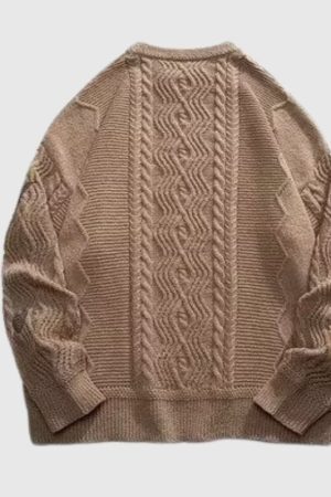 Style Core Aesthetics, New Style Trends Twist Embroidered Knit Pullover