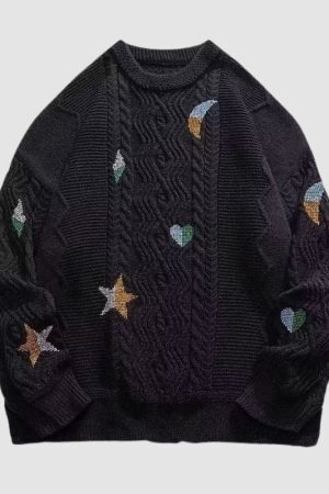 Style Core Aesthetics, New Style Trends Twist Embroidered Knit Pullover