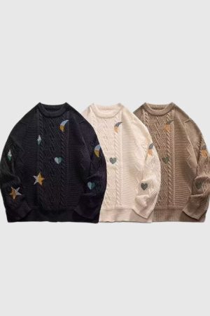 Style Core Aesthetics, New Style Trends Twist Embroidered Knit Pullover