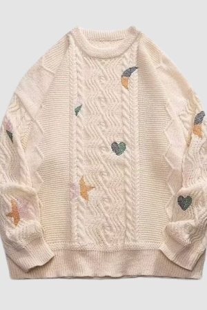 Style Core Aesthetics, New Style Trends Twist Embroidered Knit Pullover