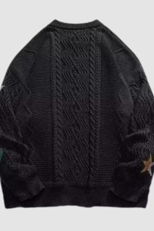 Style Core Aesthetics, New Style Trends Twist Embroidered Knit Pullover
