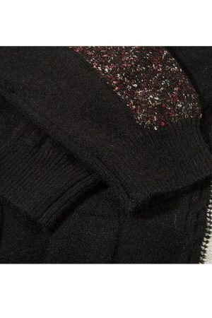 Style Core Aesthetics, New Style Trends Twisted Design Patchwork Knit Pullover