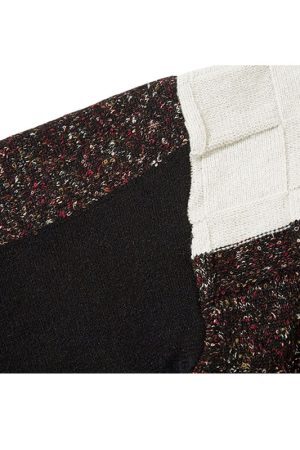 Style Core Aesthetics, New Style Trends Twisted Design Patchwork Knit Pullover