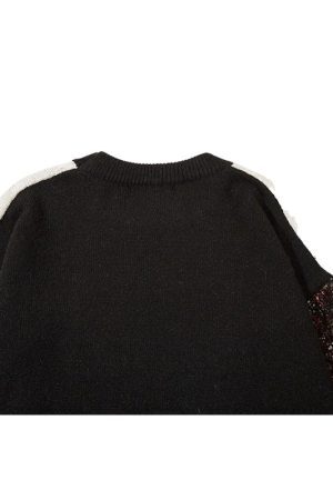 Style Core Aesthetics, New Style Trends Twisted Design Patchwork Knit Pullover