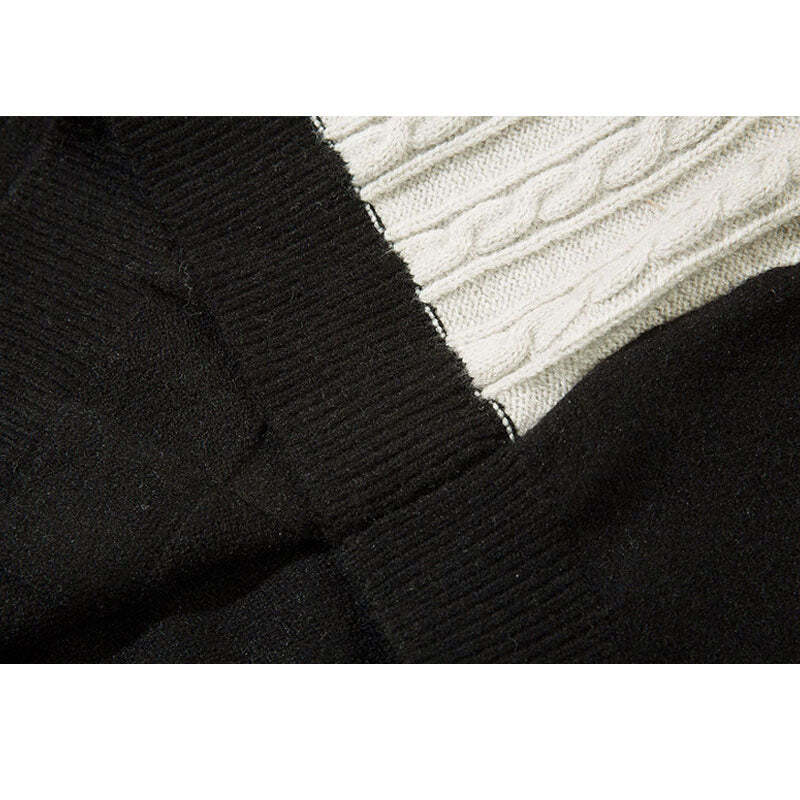 Style Core Aesthetics, New Style Trends Twisted Design Patchwork Knit Pullover Style Core Aesthetics, New Style Trends Twisted Design Patchwork Knit Pullover