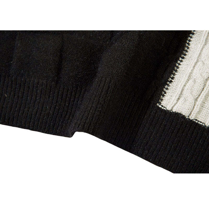 Style Core Aesthetics, New Style Trends Twisted Design Patchwork Knit Pullover Style Core Aesthetics, New Style Trends Twisted Design Patchwork Knit Pullover