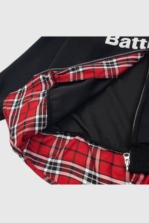 Style Core Aesthetics, New Style Trends Two-Layer Plaid Hoodies