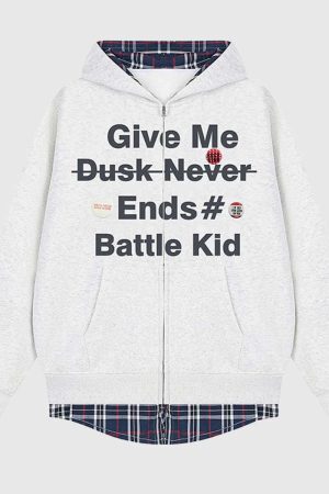 Style Core Aesthetics, New Style Trends Two-Layer Plaid Hoodies