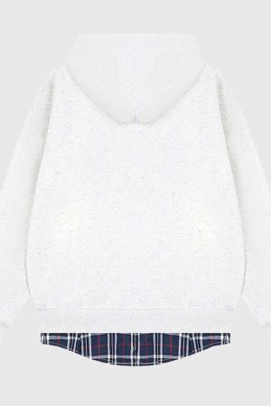 Style Core Aesthetics, New Style Trends Two-Layer Plaid Hoodies