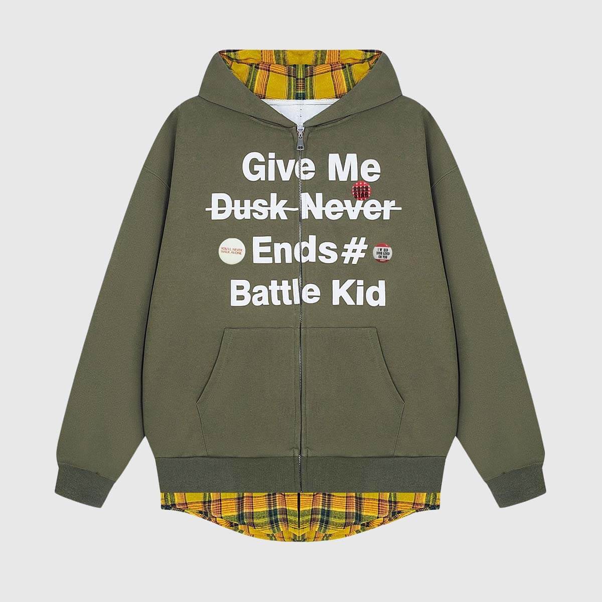 Style Core Aesthetics, New Style Trends Two-Layer Plaid Hoodies