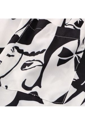 Style Core Aesthetics, New Style Trends Two Piece Abstract Figure Painting Shirt + Shorts