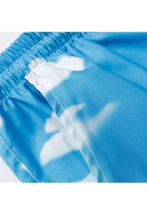 Style Core Aesthetics, New Style Trends Two Piece Cloud Print Shirt + Shorts