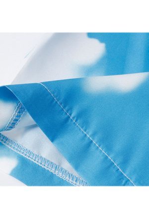 Style Core Aesthetics, New Style Trends Two Piece Cloud Print Shirt + Shorts