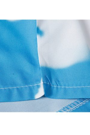 Style Core Aesthetics, New Style Trends Two Piece Cloud Print Shirt + Shorts