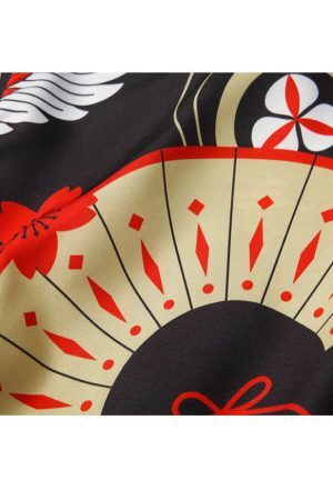 Style Core Aesthetics, New Style Trends Two Piece Crane Print Kimono + Shorts