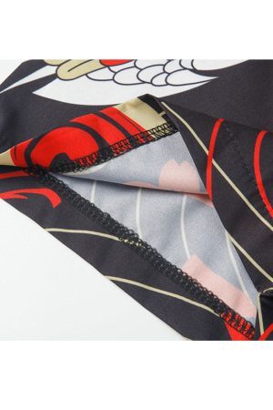 Style Core Aesthetics, New Style Trends Two Piece Crane Print Kimono + Shorts