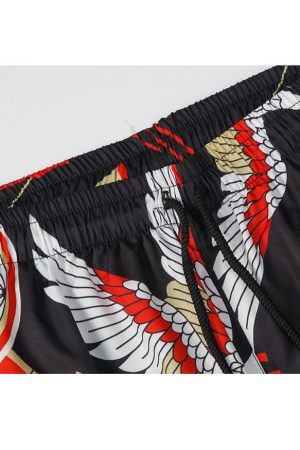 Style Core Aesthetics, New Style Trends Two Piece Crane Print Kimono + Shorts