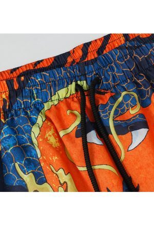 Style Core Aesthetics, New Style Trends Two Piece Dragon Print Kimono + Shorts