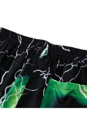 Style Core Aesthetics, New Style Trends Two Piece Lightning Print Shirt + Shorts