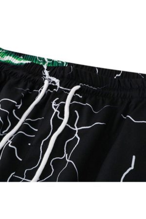 Style Core Aesthetics, New Style Trends Two Piece Lightning Print Shirt + Shorts