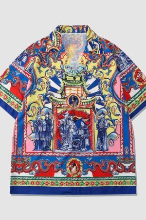 Style Core Aesthetics, New Style Trends Two Piece Mysterious Pattern Shirt + Shorts