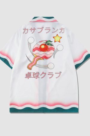 Style Core Aesthetics, New Style Trends Two Piece Table Tennis Print Shirt + Shorts