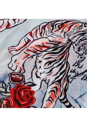 Style Core Aesthetics, New Style Trends Two Piece Tiger & Rose Print Shirt + Shorts