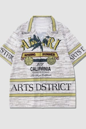 Style Core Aesthetics, New Style Trends Two Piece Vintage Print Shirt + Beach Shorts