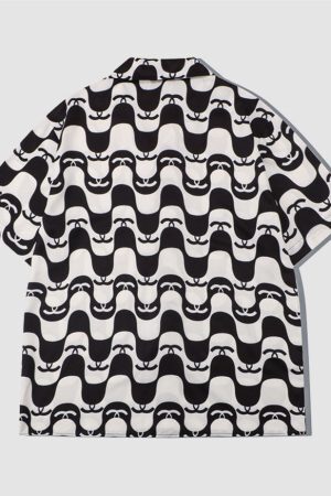 Style Core Aesthetics, New Style Trends Two Piece Wave Print Shirt + Shorts