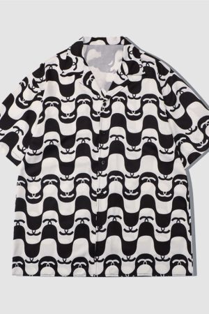 Style Core Aesthetics, New Style Trends Two Piece Wave Print Shirt + Shorts