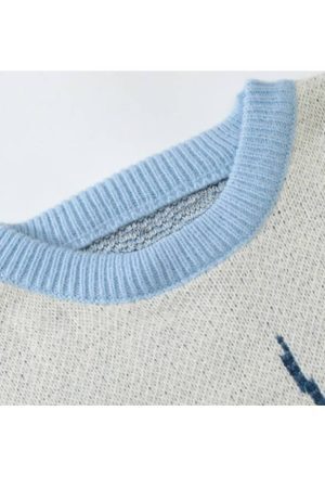 Style Core Aesthetics, New Style Trends Two Tone Flame Pattern Knit Sweater