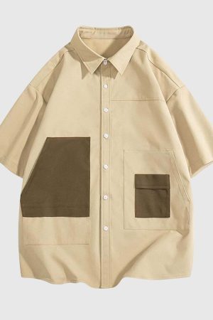 Style Core Aesthetics, New Style Trends Two-Tone Oversized Utility Shirts